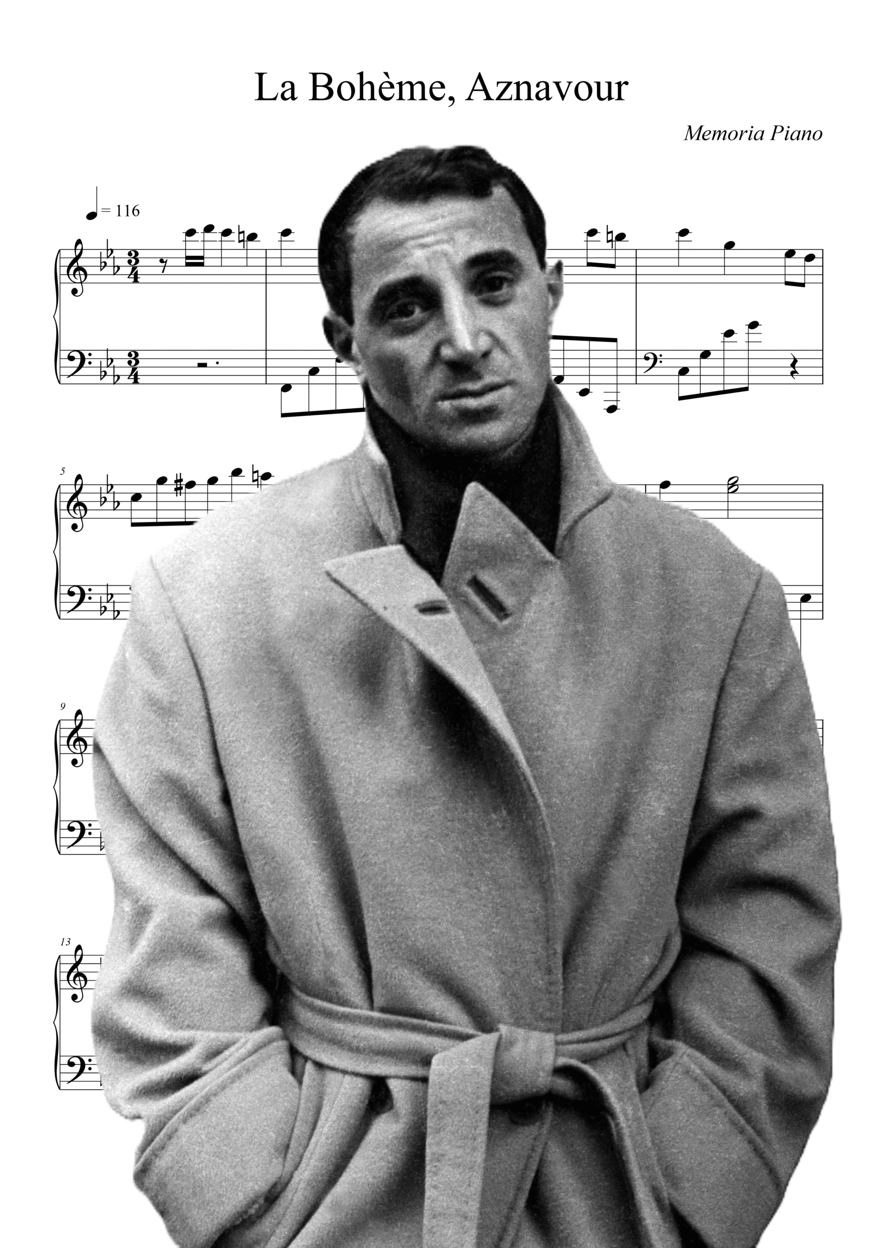Partition de piano La Bohème Aznavour